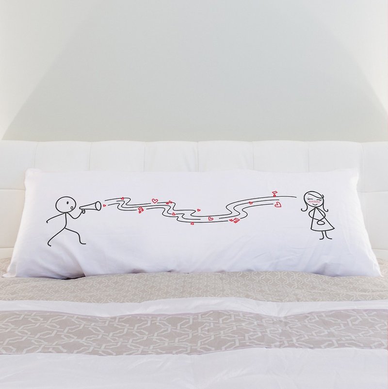 Love Song Body Pillowcase - Pillows & Cushions - Cotton & Hemp White