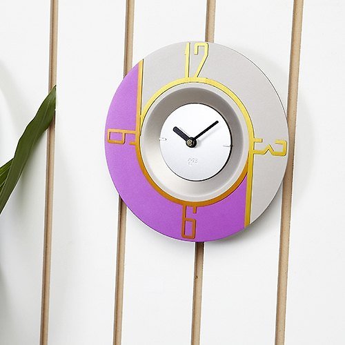 Tone 40精緻居家生活 Swap時計系列 I 紫色幾何鐘面 時尚時鐘