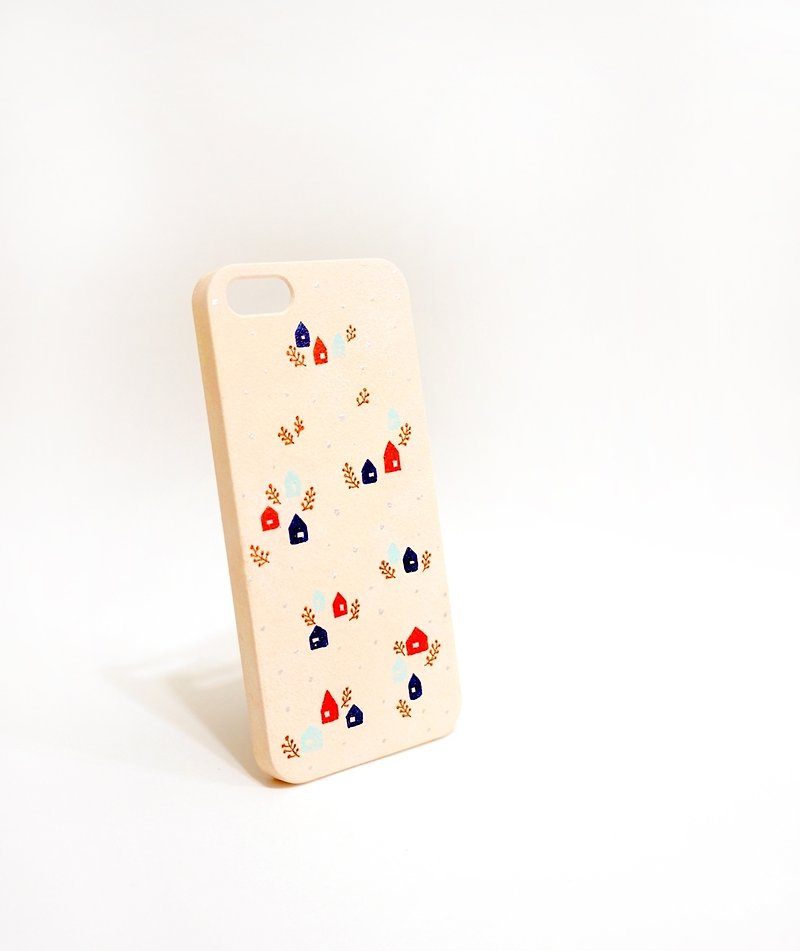 【暖暖的森林小屋】手繪系列 iPhone 手機殻 - 手機殼/手機套 - 塑膠 粉紅色