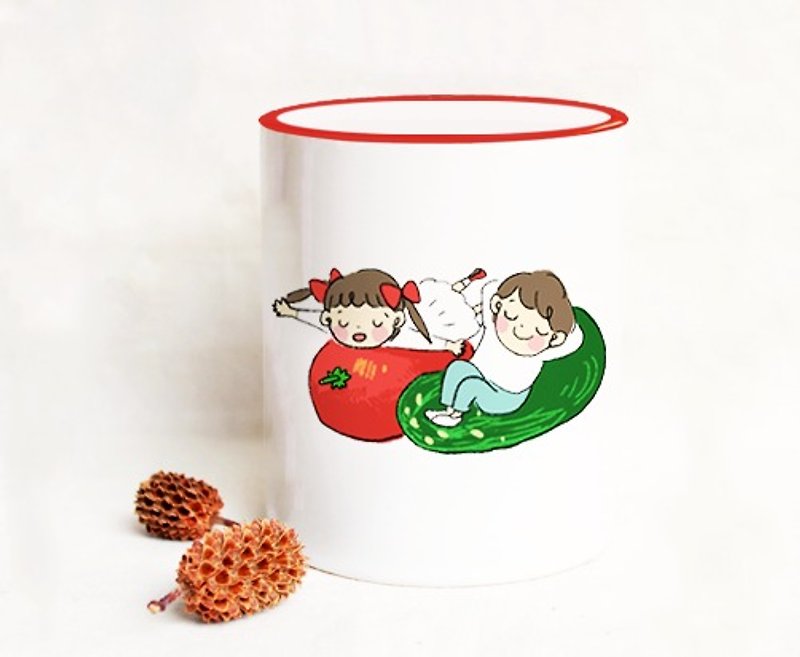 Still Yue Daily / Happy Nanako Mug ı Porcelain Cup 卓紫水 カスタム - マグカップ - その他の素材 多色