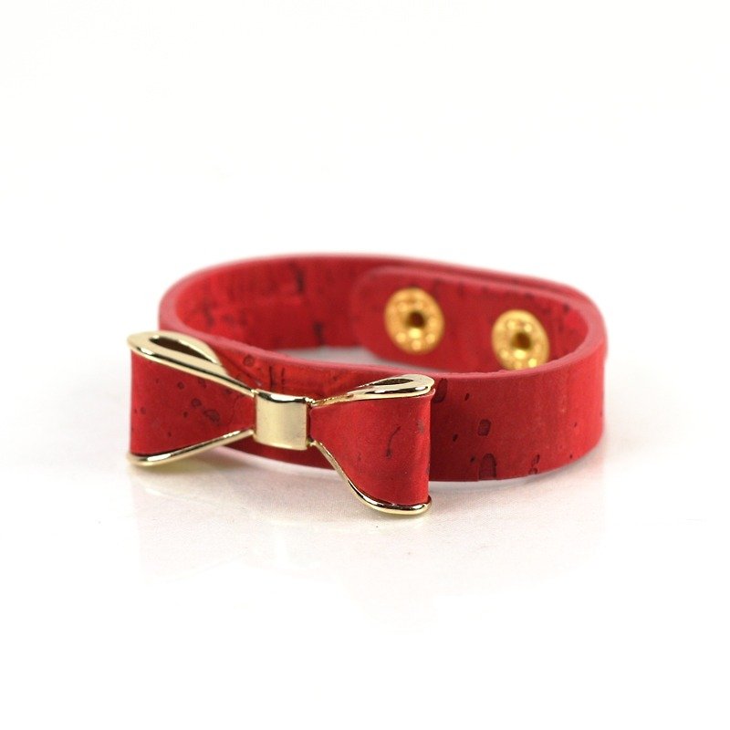 Korea CORCO bow bracelet (classic red) - Bracelets - Wood Red