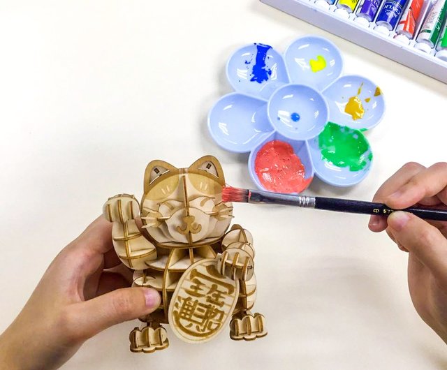 Jigzle 3D木製パズル | 招き猫(Lサイズ20cm) | - ショップ