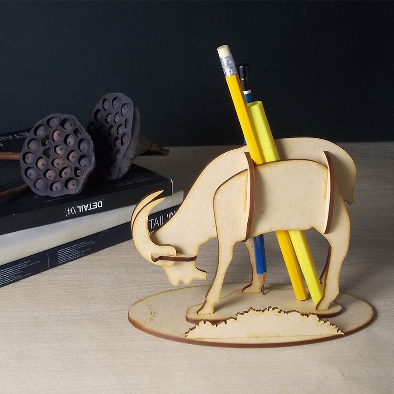 Goat Pen Holder - Pen & Pencil Holders - Wood Brown