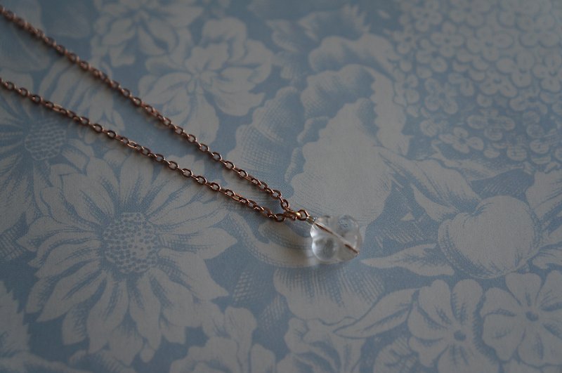 切り花透明白色結晶のネックレス - ネックレス - 宝石 ホワイト