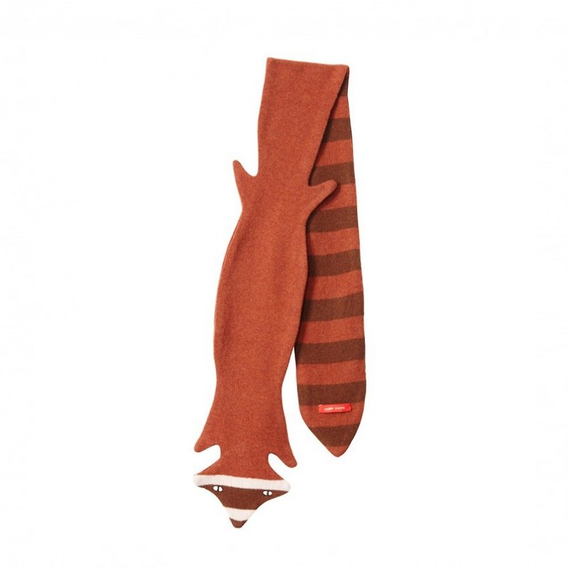 [Seasonal Sale] Raccoon Pure Wool Scarf- Brown| Donna Wilson - Knit Scarves & Wraps - Other Materials Brown