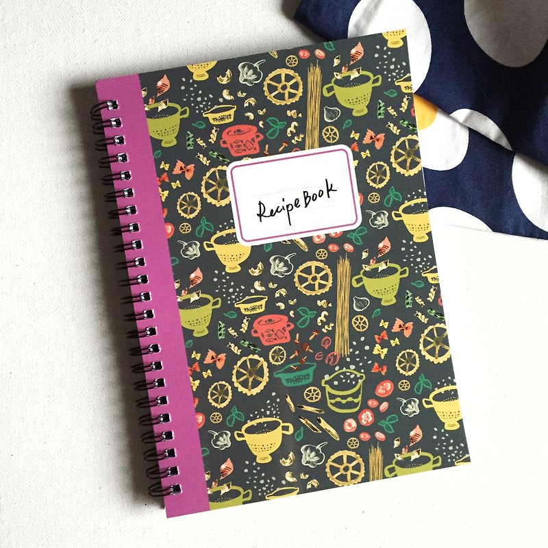 Recipe notebook Recipe notebook cuisine cooking kitchen kitchen pasta - สมุดบันทึก/สมุดปฏิทิน - กระดาษ สีนำ้ตาล
