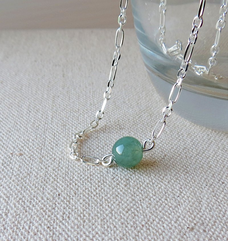 [Opium poppy ﹝ Love ‧ chain ﹞] Silver *********fashion "lucky stone" ice kind of green lake emerald necklace******** - Necklaces - Gemstone 