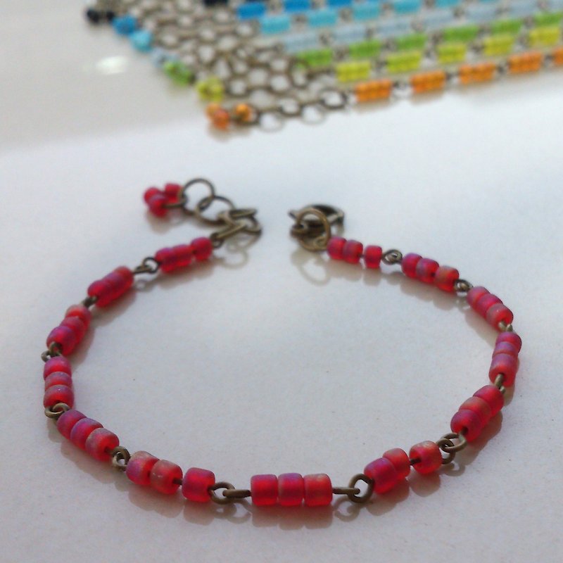 Bronze bead bracelet - red envelope brought Japan - Bracelets - Other Materials Red