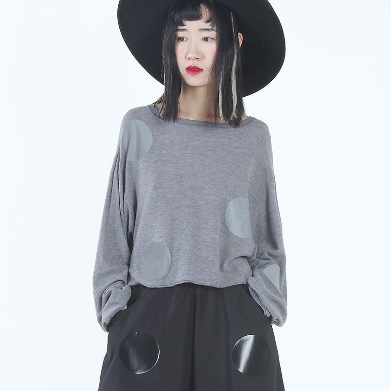 Silky simple thin gray long-sleeved T-shirt T-shirt - imakokoni - เสื้อผู้หญิง - ผ้าฝ้าย/ผ้าลินิน สีเทา