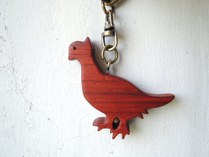 客製-造型木頭鑰匙圈 - 吊飾 - 木頭 紅色