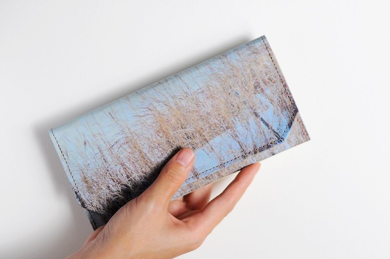 1983ER handmade paper water thin long folder - winter snow-capped mountains - Wallets - Paper Multicolor