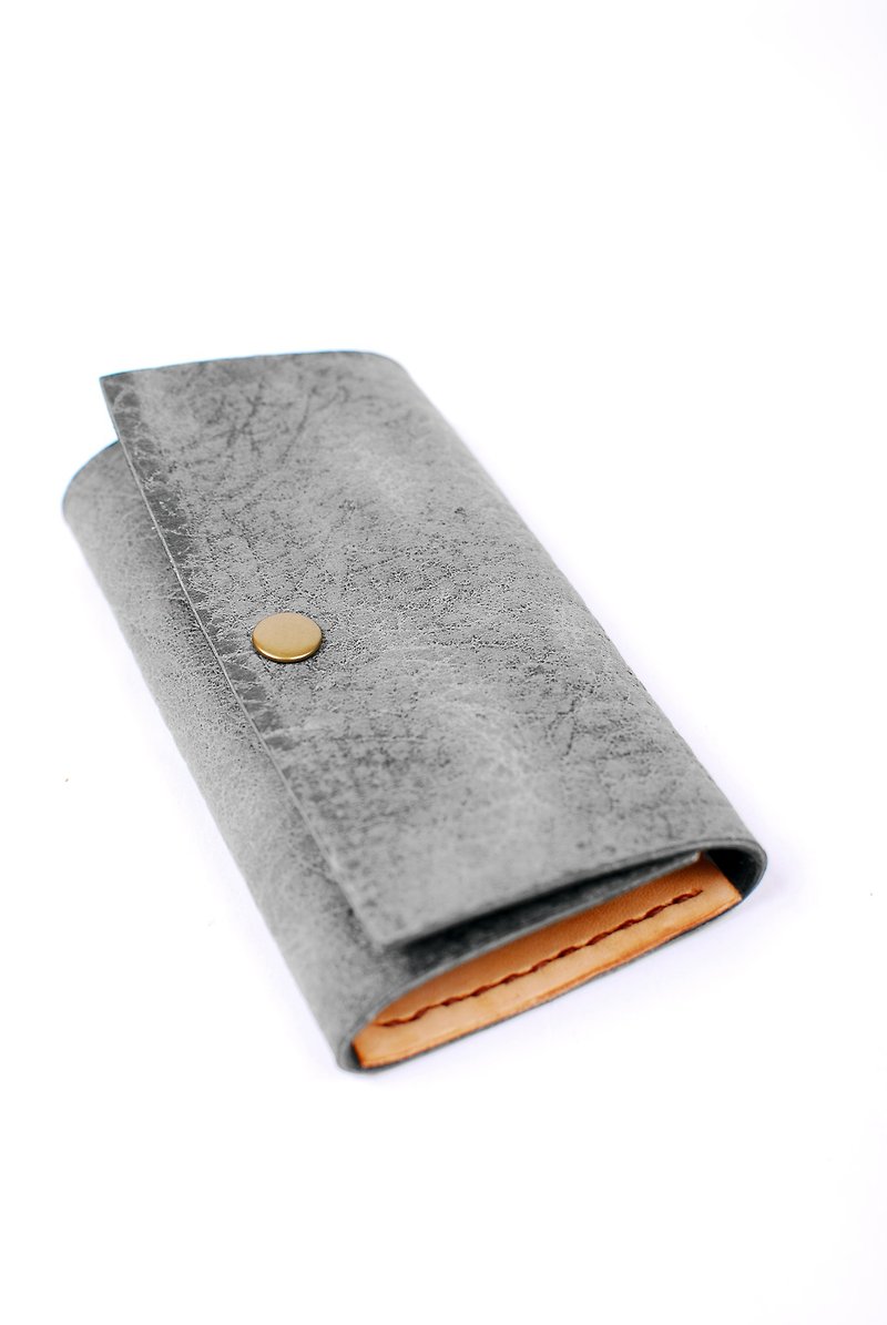 Moo. . Key clip swimming / vegetable tanned handmade Wallets - Keychains - Genuine Leather Khaki