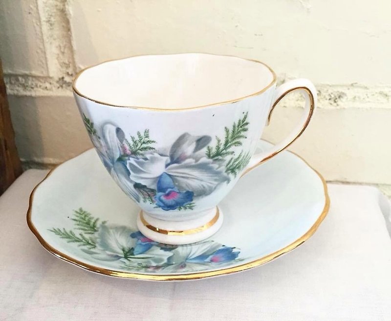 瓷 茶壺/茶杯/茶具 - 英國製 古董花卉咖啡杯組/花茶杯組/英國古瓷杯組
