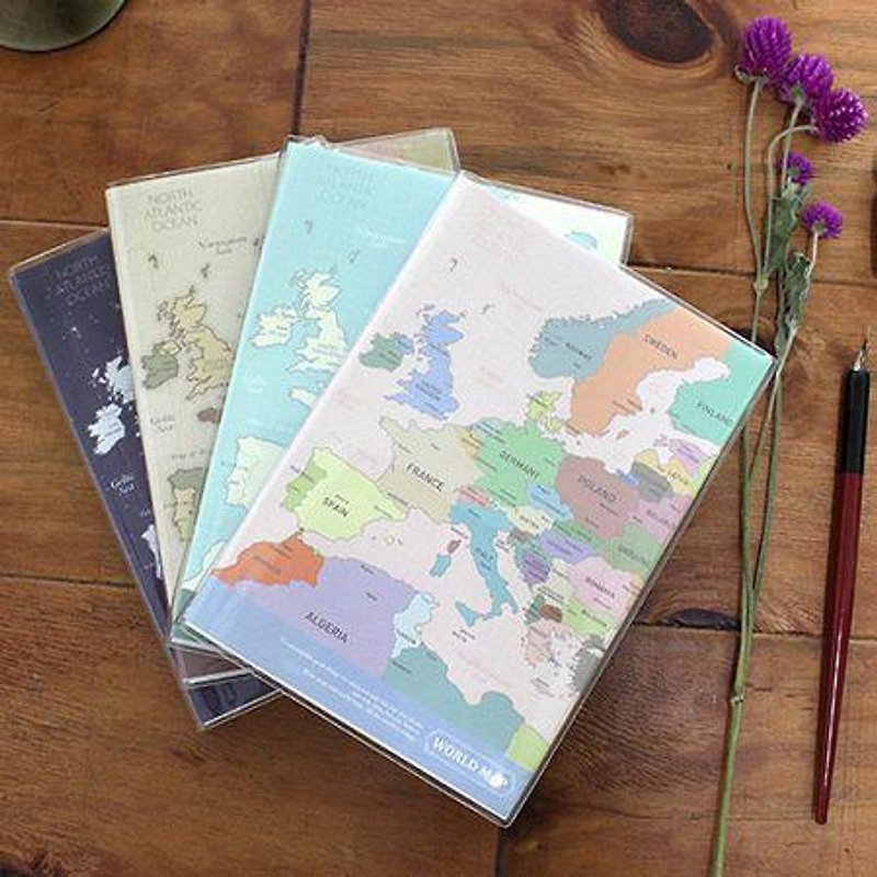 Dessin x Indigo- world map notebook lines - color, IDG03012 - Notebooks & Journals - Paper Multicolor