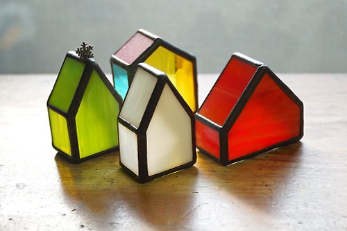 微光森林 繽紛樂彩色玻璃小屋 /彩色玻璃/擺飾/鑲嵌玻璃