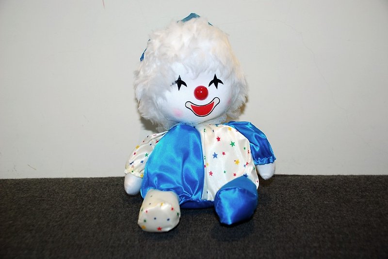 {:::Giraffe Giraffe Man:::}_vintage Blue Clown Music Box Doll - Stuffed Dolls & Figurines - Other Materials Blue
