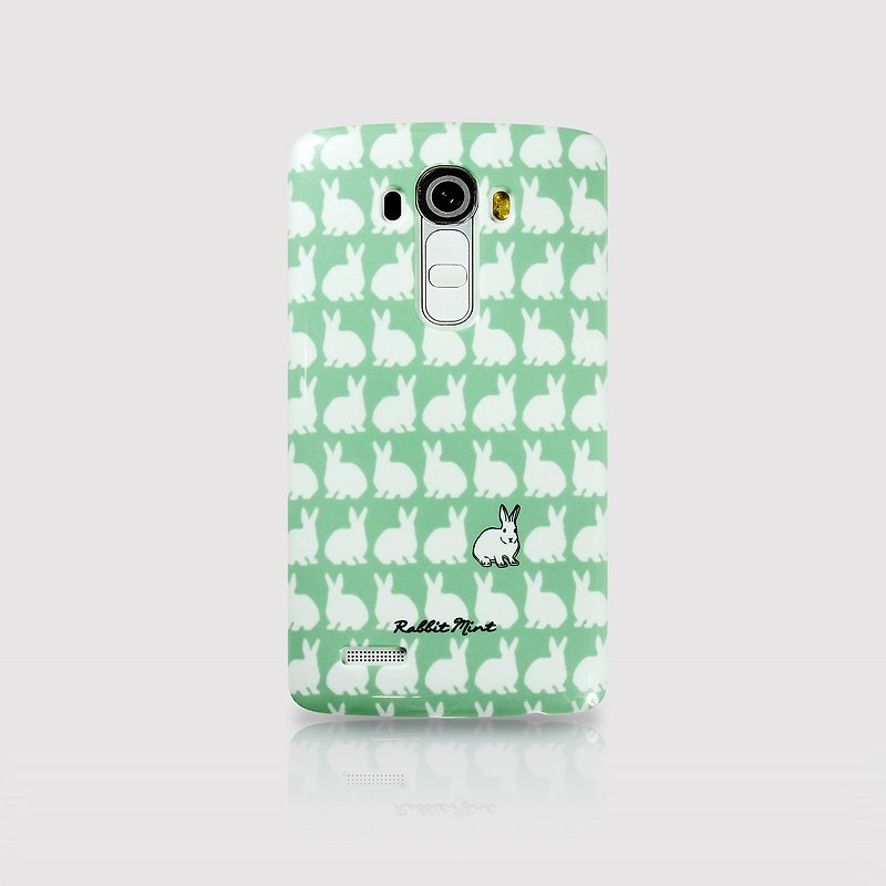 （うさぎミント）ミントウサギ電話ケース - リトルウサギ柄シリーズ -  LG G4（P00066） - スマホケース - プラスチック グリーン