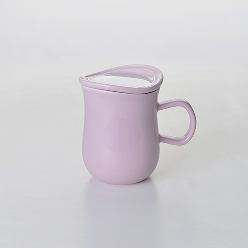 【花系列】花馬克蓋杯 (粉紫色) - 咖啡杯/馬克杯 - 其他材質 紫色