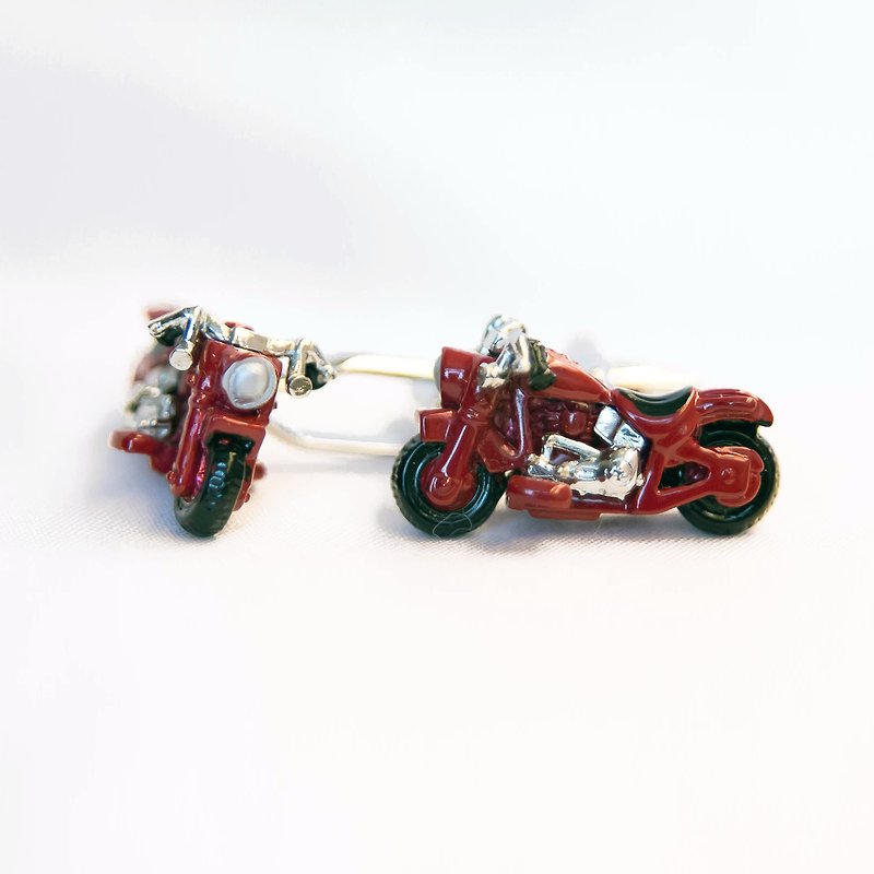 紅色摩托車 袖扣 RED MOTOBIKE CUFFLINK - 袖口鈕 - 其他金屬 