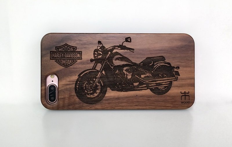 Customize wooden iPhone and Samsung case, personalized gift, Motobike - Phone Cases - Wood 