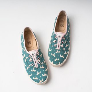 [hanamikoji shoes] Comfortable Casual Flat Shoes Ponny Blue Canvas Shoes