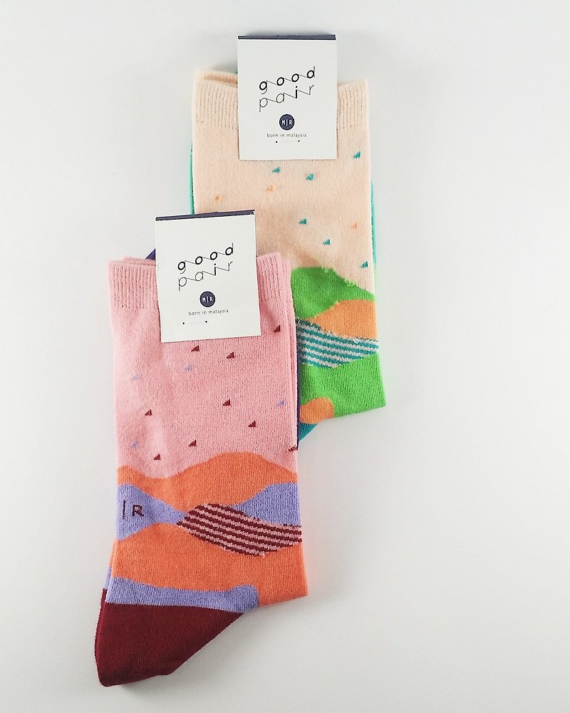 Buy two promotions (two shipping a single product) / FLOW geometric socks socks socks boys socks girls socks designer socks produced in Malaysia - Socks - Other Materials Multicolor