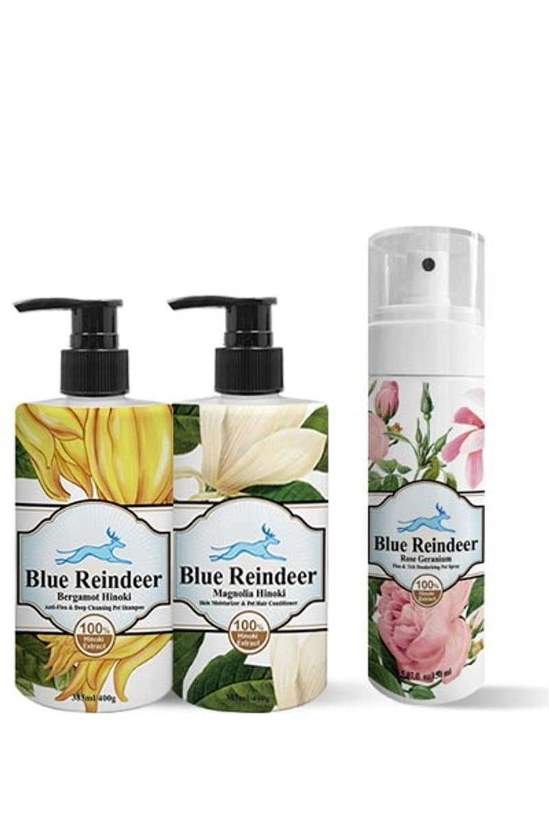 Blue Reindeer 驅蟲深層清潔護膚組合 - 寵物沐浴乳/洗毛精 - 植物．花 多色