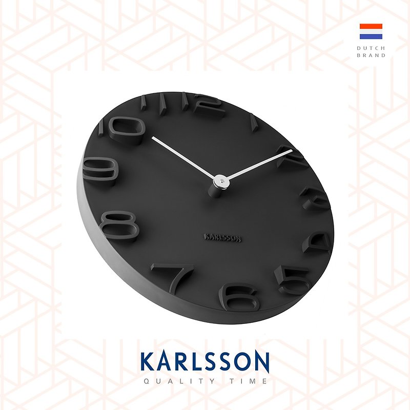 Karlsson Wall clock On The Edge black w. chrome hands - Clocks - Plastic Black