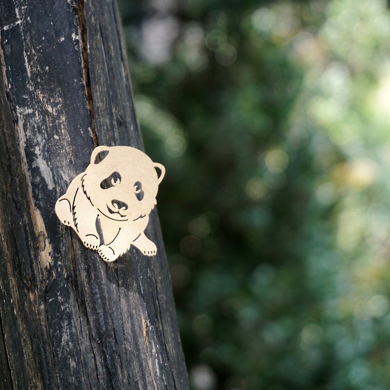 Mai Mai Zoo-Panda Paper Carving Bookmark | Cute Animal Healing Stationery Gifts - ที่คั่นหนังสือ - กระดาษ สีกากี