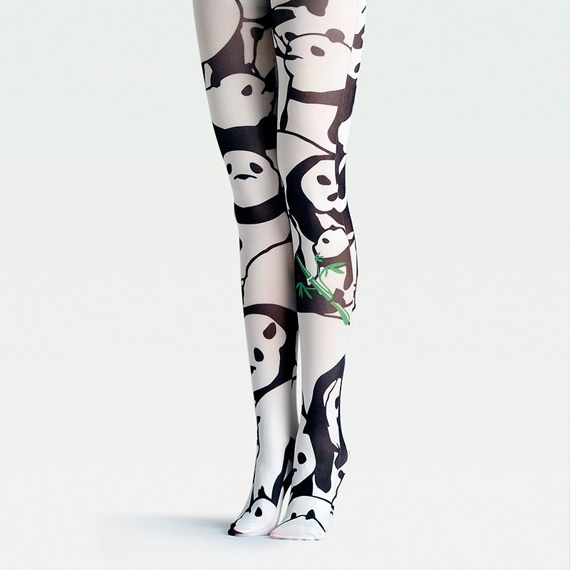 Viken plan designer brand pantyhose cotton socks creative stockings pattern stockings panda family - ถุงเท้า - ผ้าฝ้าย/ผ้าลินิน 