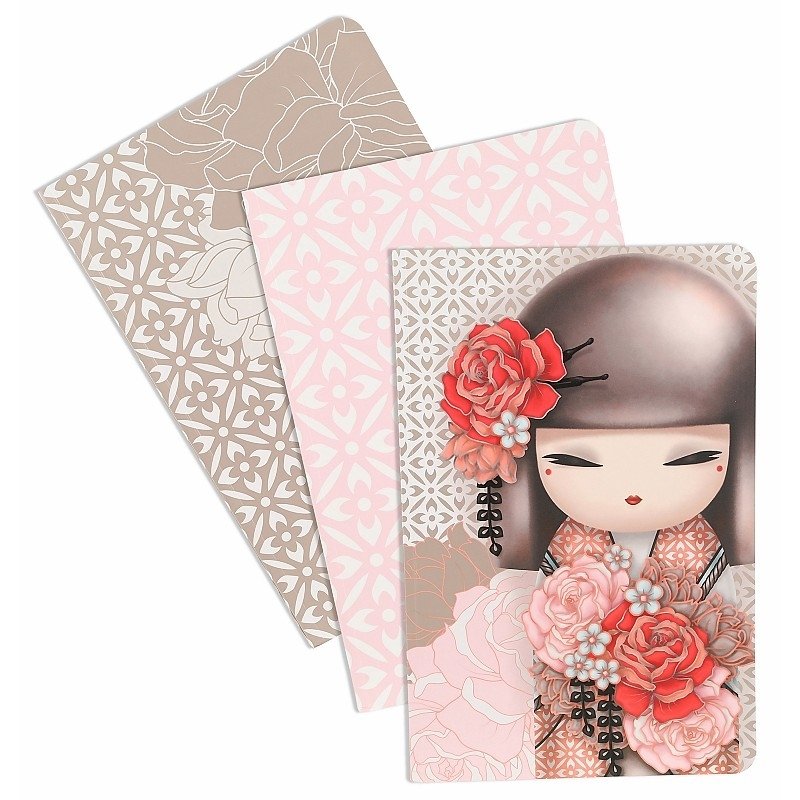 Kimmidoll 和福娃娃記事本(3入) Yumiko - 筆記本/手帳 - 紙 粉紅色