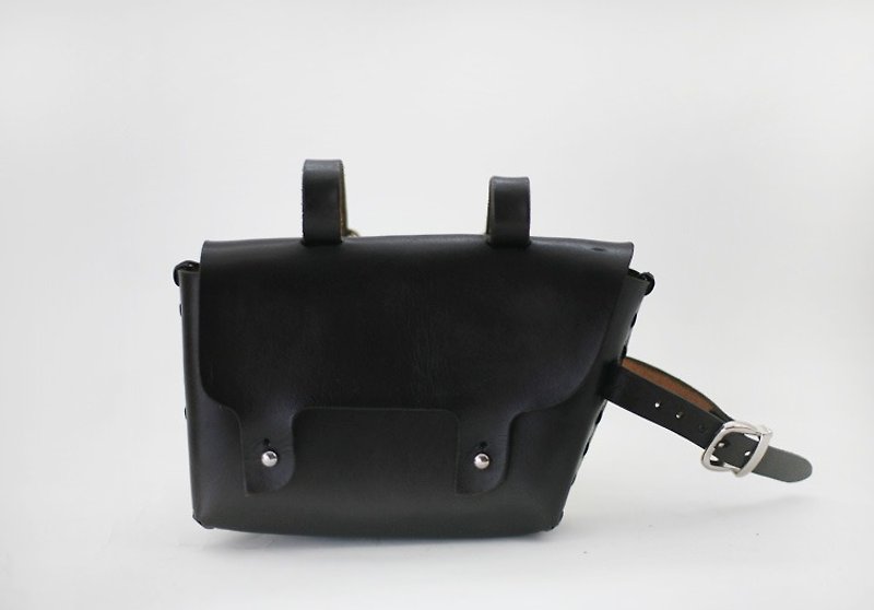 joydivision vintage retro pure leather car beam kit bike saddle bag with handmade leather bag with BROOKS - จักรยาน - หนังแท้ สีดำ