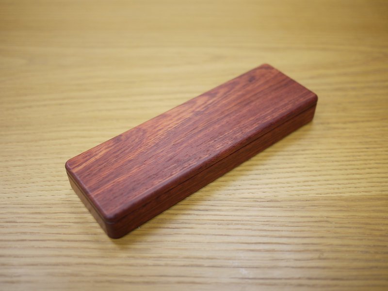Clamshell wood pencil box Myanmar rosewood - Pencil Cases - Wood Brown