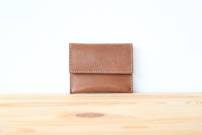 ▎Shekinah ▎ handmade leather - Cikou card holder (Purse) - ที่เก็บนามบัตร - หนังแท้ สีนำ้ตาล