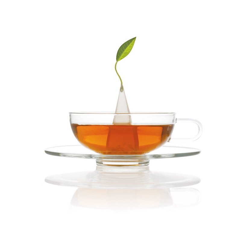 Tea Forte Sontu exquisite glass tea cup & printed saucer SONTU TEA CUP ＆ SAUCER - Teapots & Teacups - Glass Gray