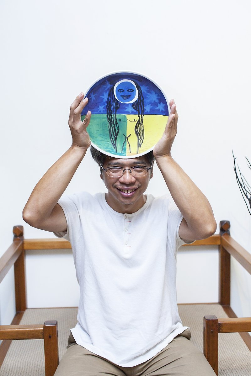 Hou Junming / Manchao-Mandala Disc-Limited 250 Edition - จานและถาด - วัสดุอื่นๆ สีน้ำเงิน