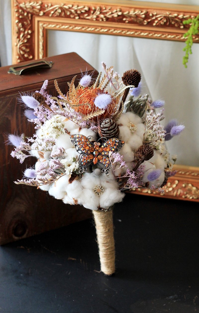 Jewelry Bouquet [Dry Flower Series] Cotton Style / Shan Maojian - ตกแต่งต้นไม้ - กระดาษ สีม่วง