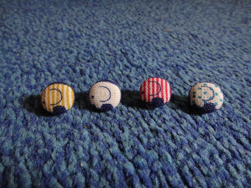 (C) Elephant Kingdom _ cloth button earrings random shipments [] C22BT / UY23 - Earrings & Clip-ons - Cotton & Hemp 