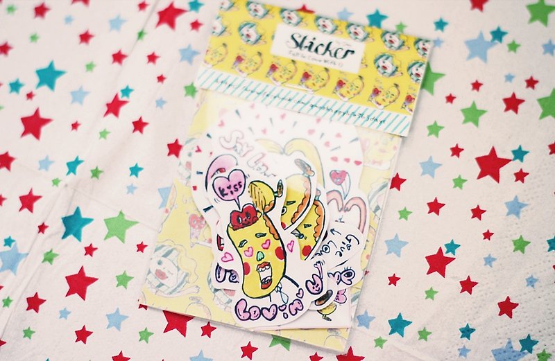 Fall in love with u! Mr. Banana Courtship Battle Sticker Pack - Stickers - Paper Yellow