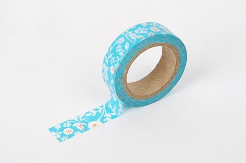 Dailylike single roll paper tape 03-beachflower,E2D51943 - มาสกิ้งเทป - กระดาษ สีน้ำเงิน