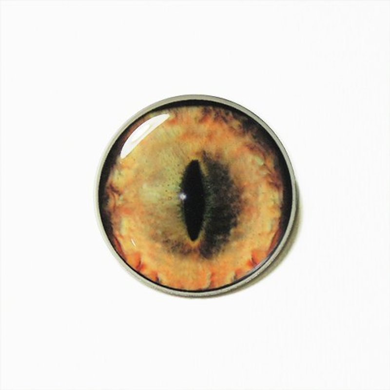 Eye pins / cat eye / yellow - Brooches - Plastic Orange