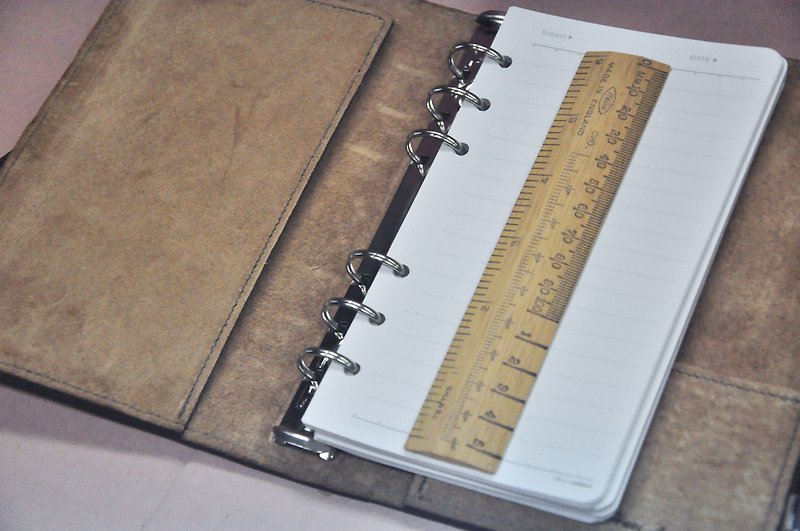 Cycle Life Series: Brown and black leather 6-hole B6 loose-leaf notebook - สมุดบันทึก/สมุดปฏิทิน - หนังแท้ สีนำ้ตาล