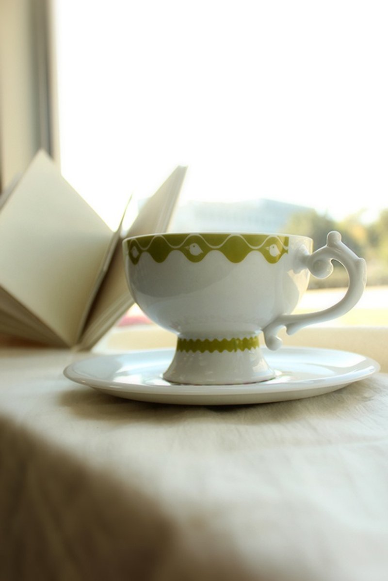 【居家防疫下午茶】愛之鳥-許願杯  杯盤組 咖啡杯 下午茶杯 對杯 - 咖啡杯/馬克杯 - 瓷 多色