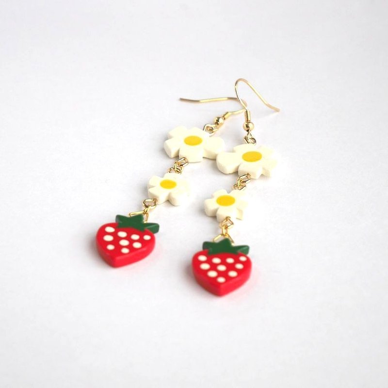 Berry Flower Earrings - Earrings & Clip-ons - Plastic Multicolor