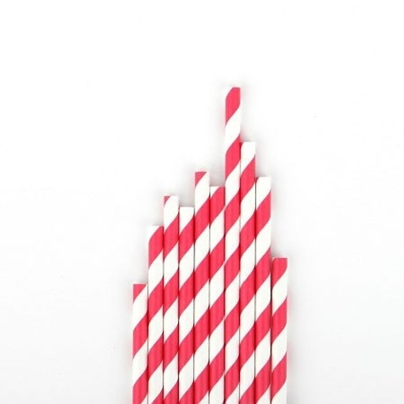 Dailylike Happy holidays party paper straws (10pcs) -12 candy apples, E2D83686 - อื่นๆ - กระดาษ สีแดง