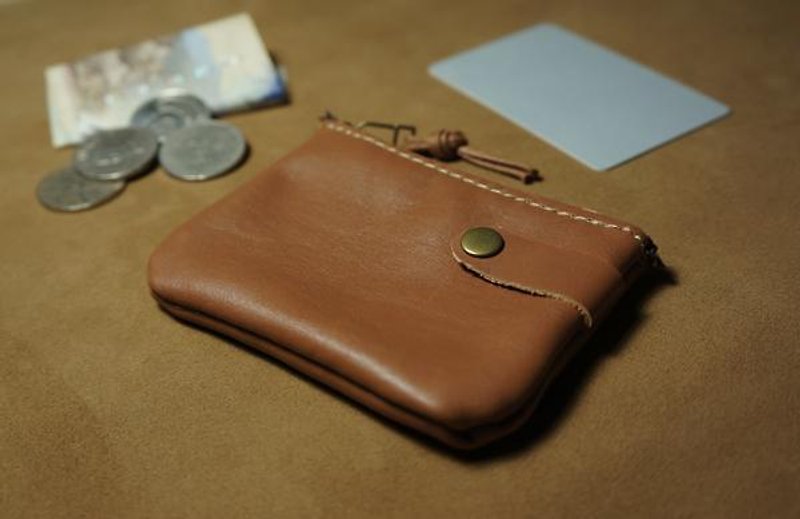 【輕塗牛皮】『專屬』皮革零錢包 （免費印字、質感包裝） - 小銭入れ - 革 