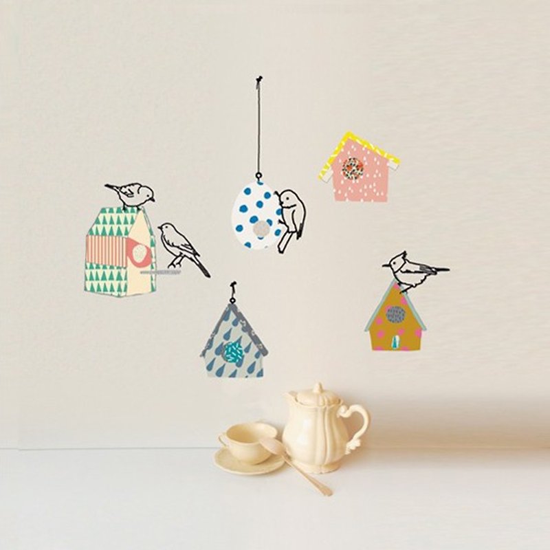 Sweet Deco - fairy nest <. MIMI'lou France playful wall stickers / stickers > - ตกแต่งผนัง - กระดาษ หลากหลายสี