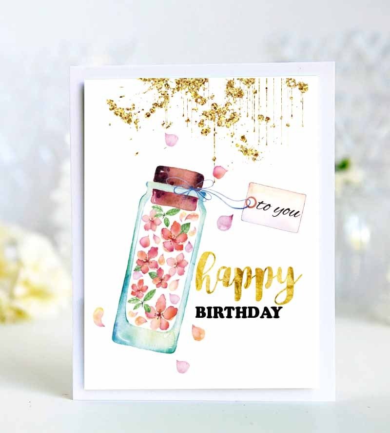 3張Happy birthday漂亮花卉生日套卡/純手工英文卡片 - 卡片/明信片 - 紙 多色