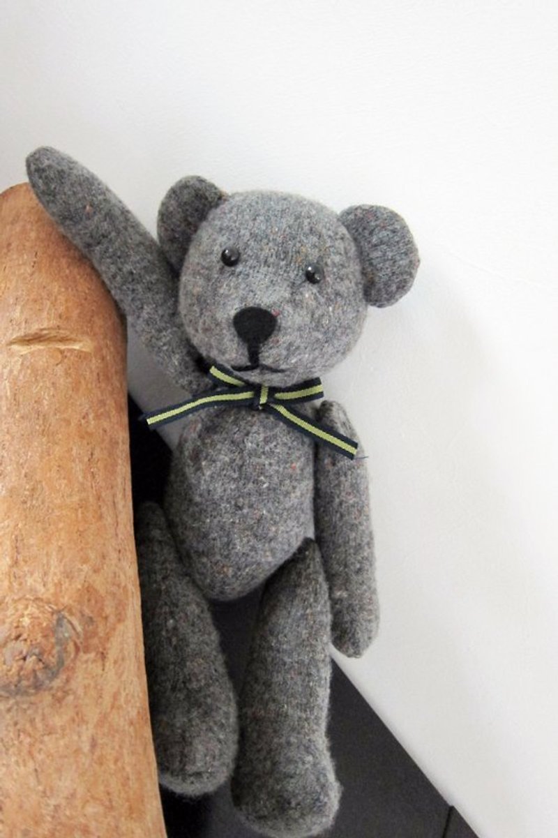 Handmade dolls ─ Grey Bear - Stuffed Dolls & Figurines - Other Materials 