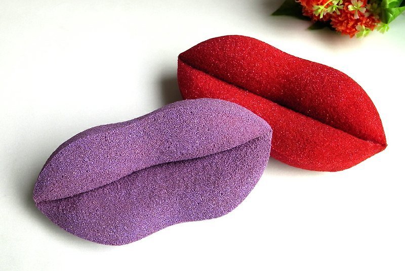 Valentines set of Just kiss bath sponge (red & purple) - Other - Plastic Purple
